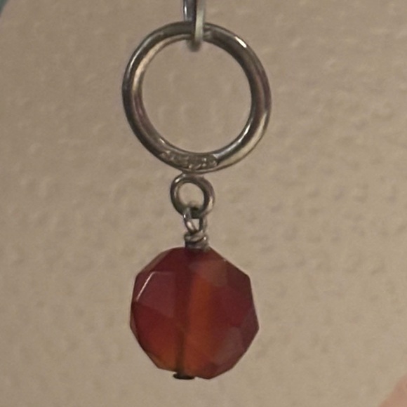 Silpada Carnelian Sterling Silver Charm from set of 3 ‘POP OF COLOR’ S3530 - Picture 5 of 14